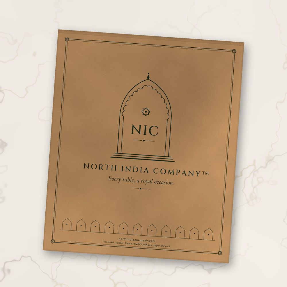 North India Company kraft paper mailer printed with the crest